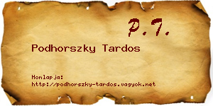 Podhorszky Tardos névjegykártya